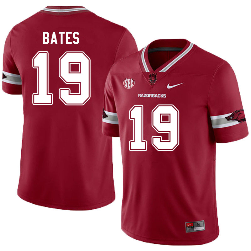 Men #19 Jacob Bates Arkansas Razorbacks College Football Jerseys Sale-Alternate Cardinal
